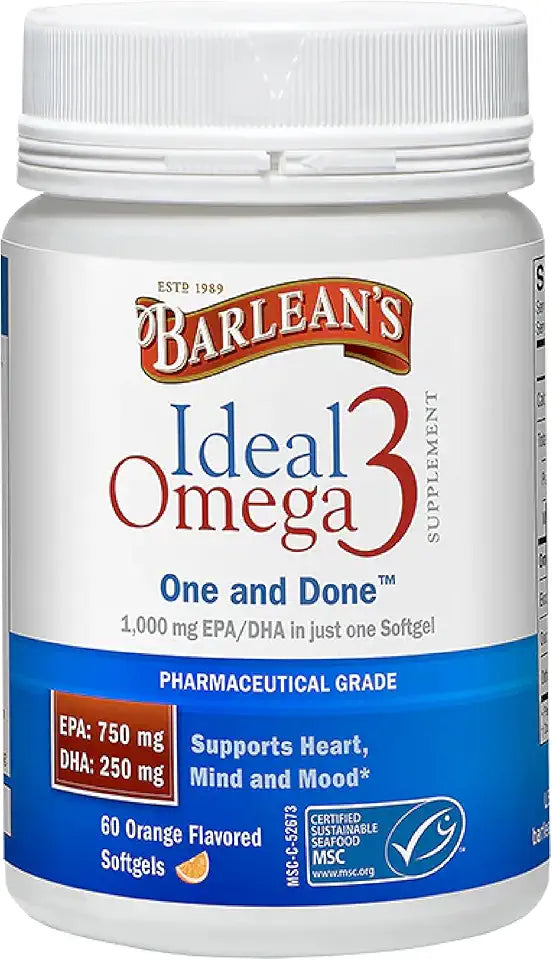 1,000 mg Orange Flavor Omega 3 Fish Oil Softgels T7465