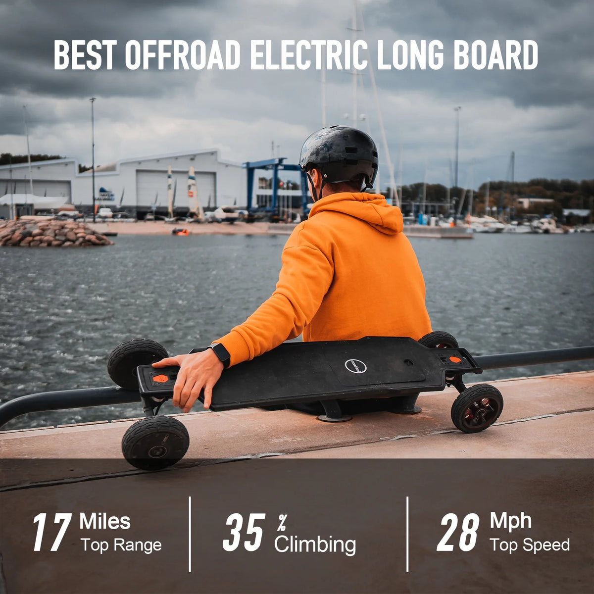 All-Terrain Electric Longboard with Remote, 28 Mph, 165 mm Wheels, 1500W Dual Motor, 38 Inch L239737