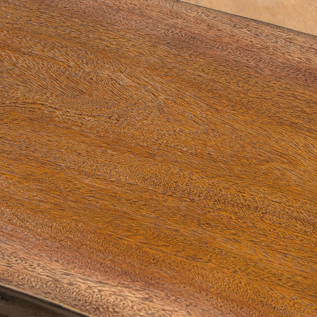 Teak Concrete Faux Live Edge Patio Dining Bench N313989