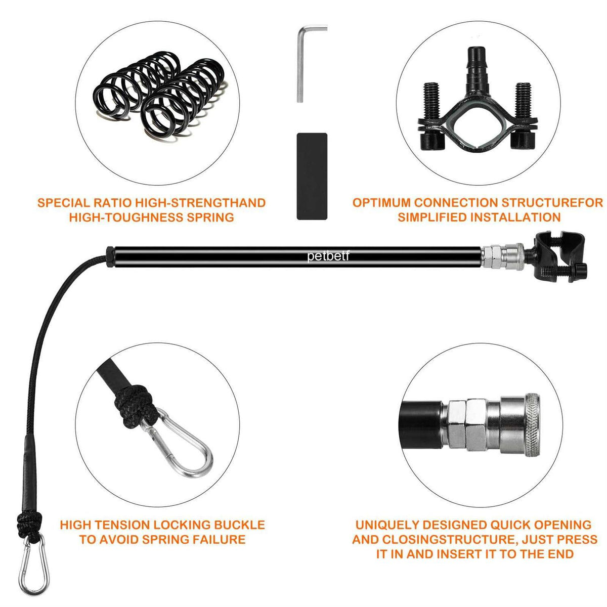Dog Bike Leash with Quick Connect Mechanism W267