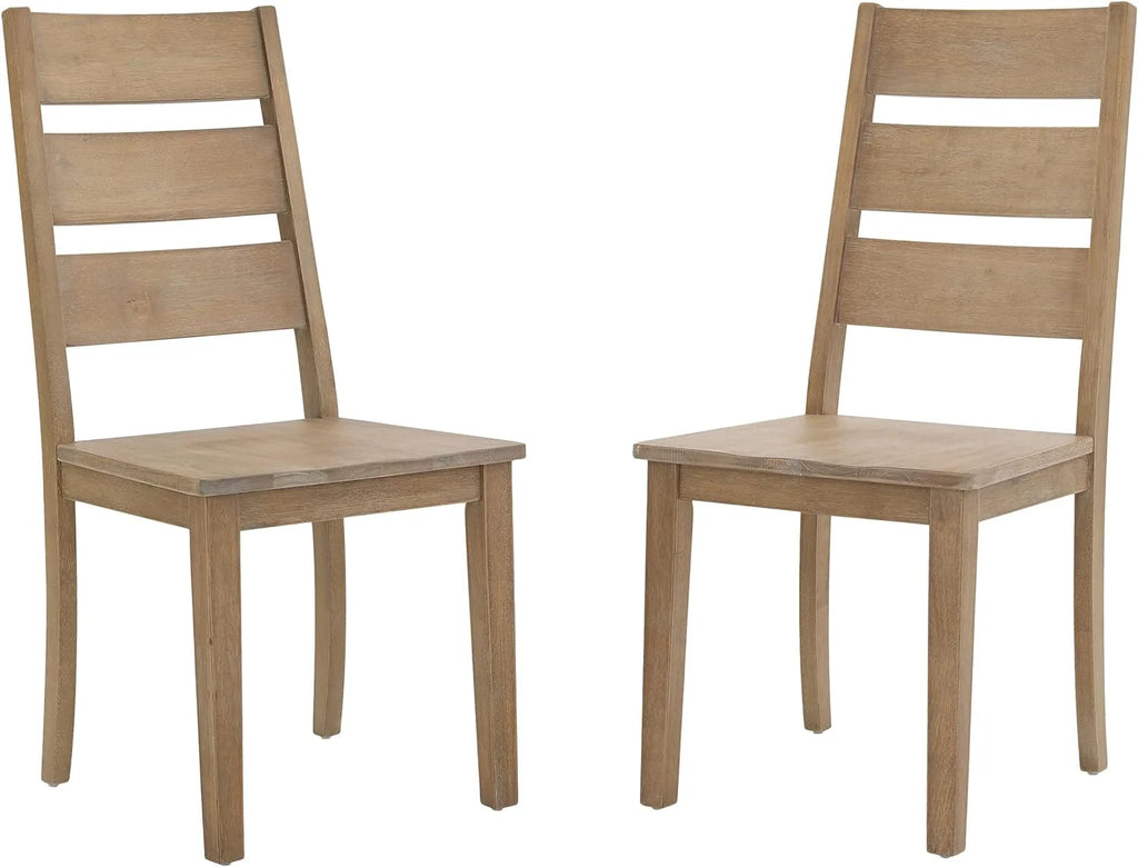 Rustic Brown 2-Piece Ladder Back Dining Chair Set L538