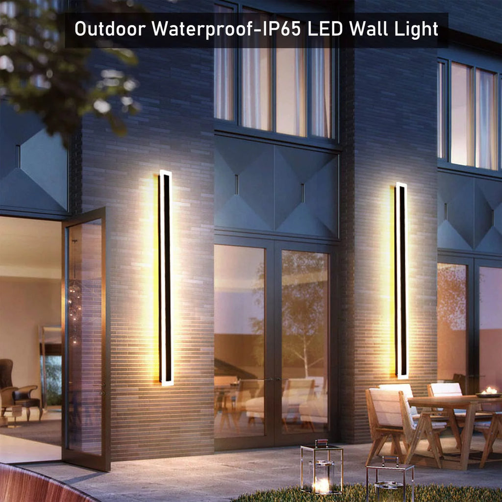 2 Pack 31.5 Inch LED Wall Light Waterproof Black T539312