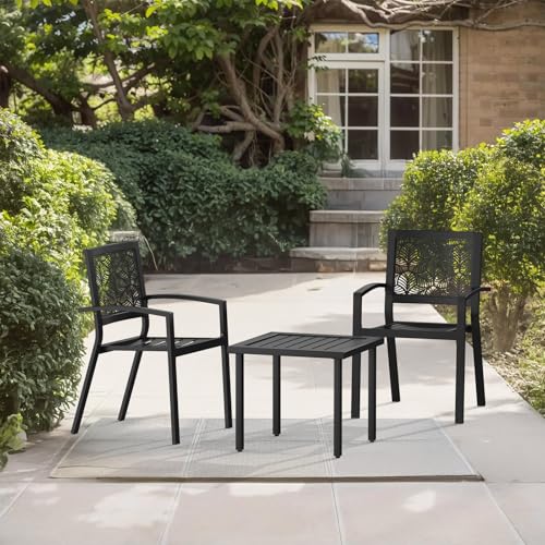 Peacock Blue Stackable Bistro Set with 2 Chairs and 1 Coffee Table Z2074