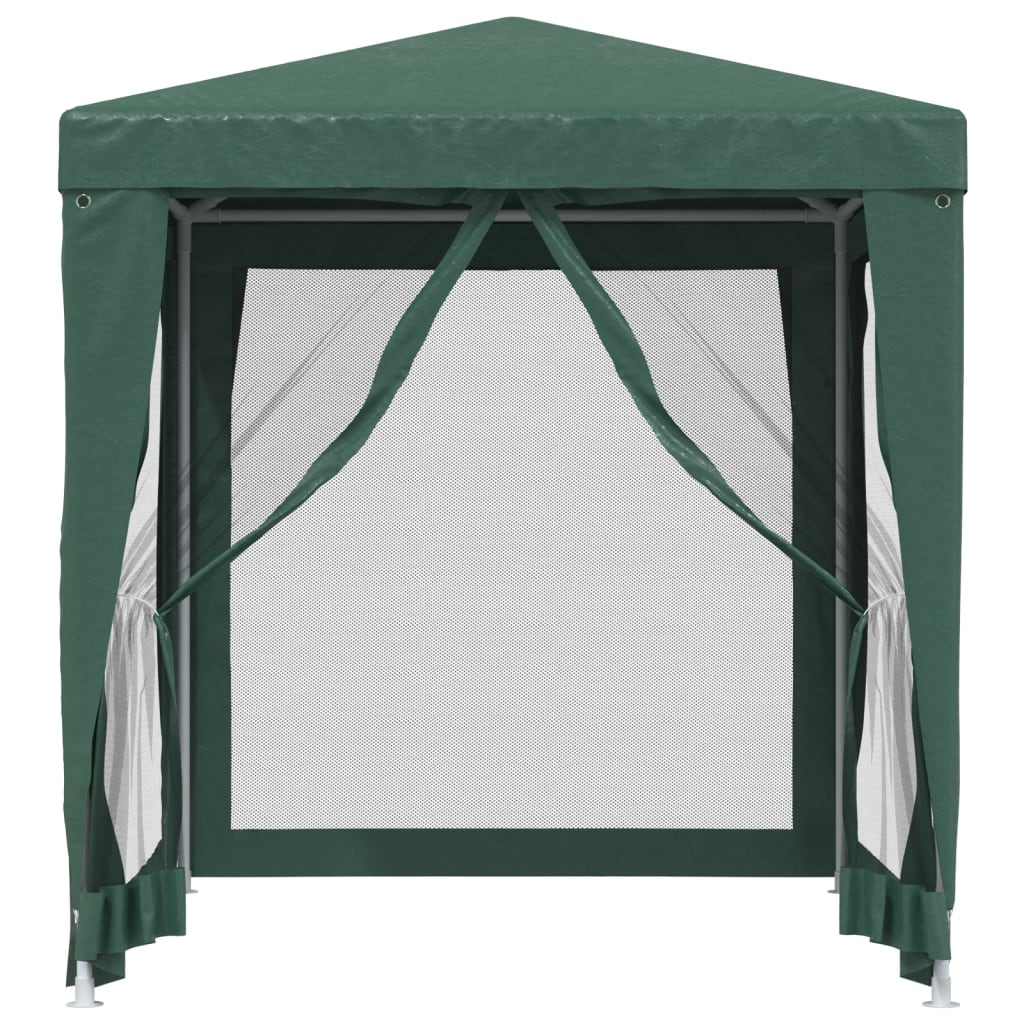 Green 6.6'x6.6' HDPE Party Tent with 4 Mesh Sidewalls B8117