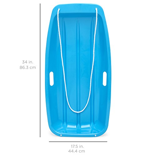 35in Kids Plastic Snow Sled with Pull Rope N36554