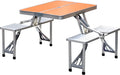 Folding Picnic Table with 4 Stools Aluminum Portable Adjustable O372