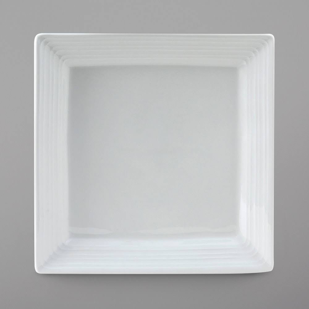 12/Case Bright White Embossed China Plate R924