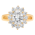 14K Yellow Gold Halo Engagement Ring with Diamond P640