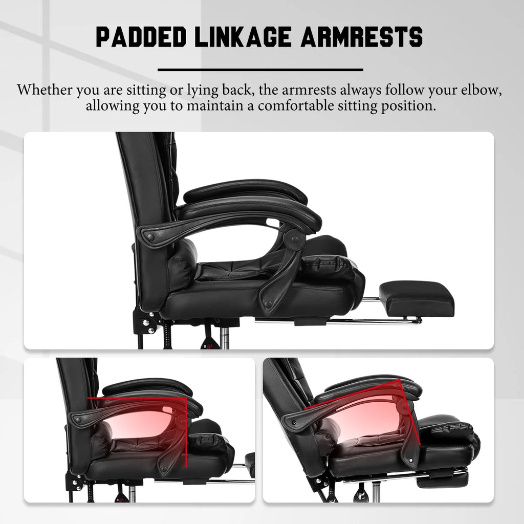 Ergonomic Faux Leather High Back Office Chair with Lumbar Support L967