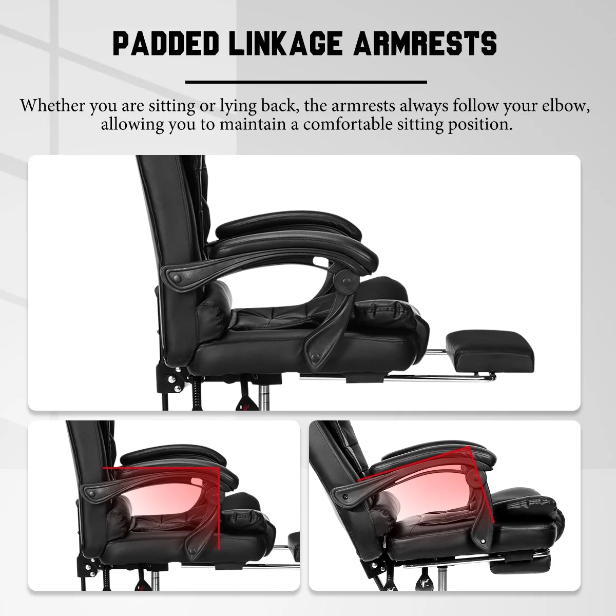 Ergonomic Faux Leather High Back Office Chair with Lumbar Support L967
