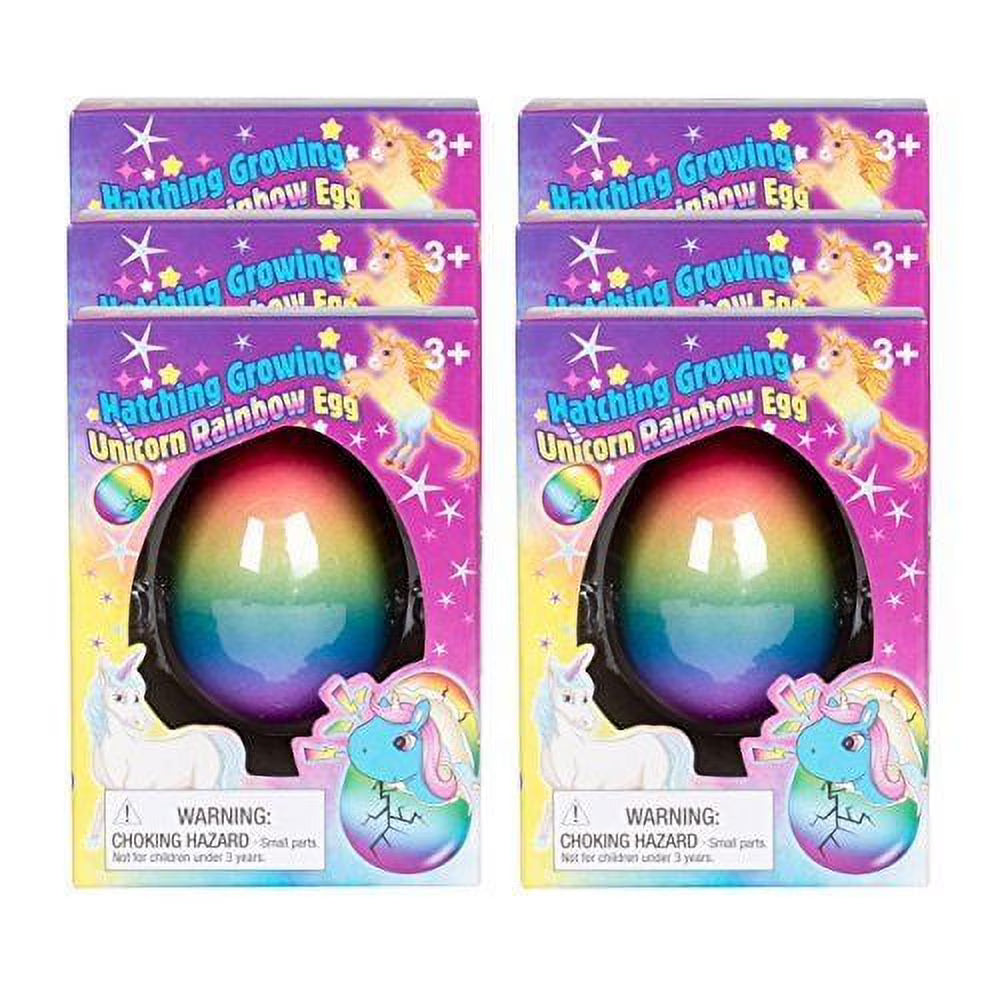 6PC Surprise Growing Unicorn Hatching Rainbow Egg Kids Toys P66577