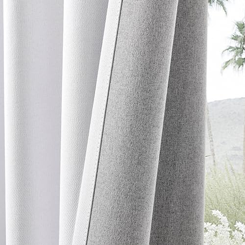 Light Grey Blackout Curtains 84 inches long U7530