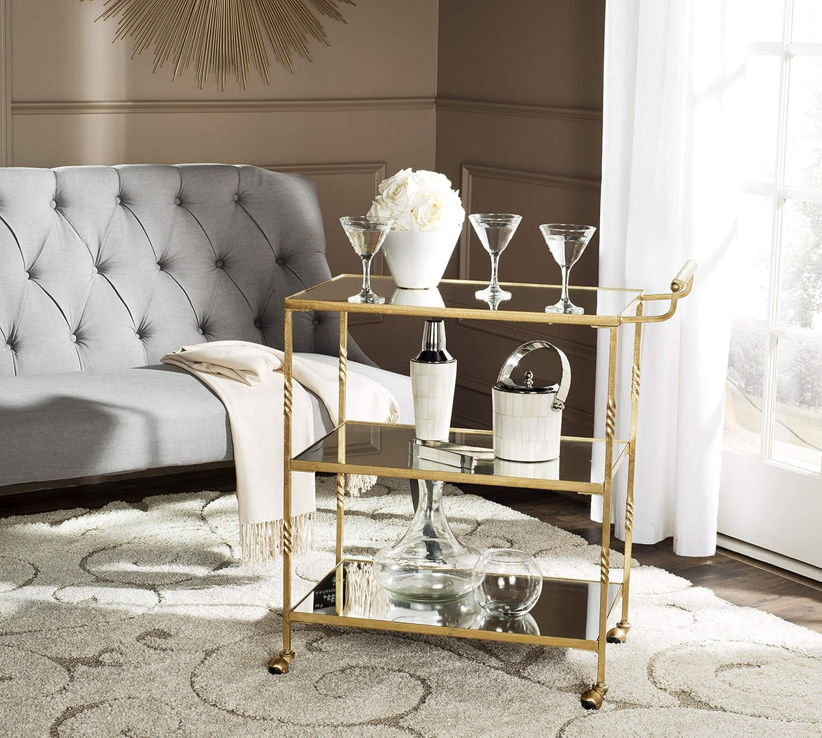 Silver Bar Cart D2286