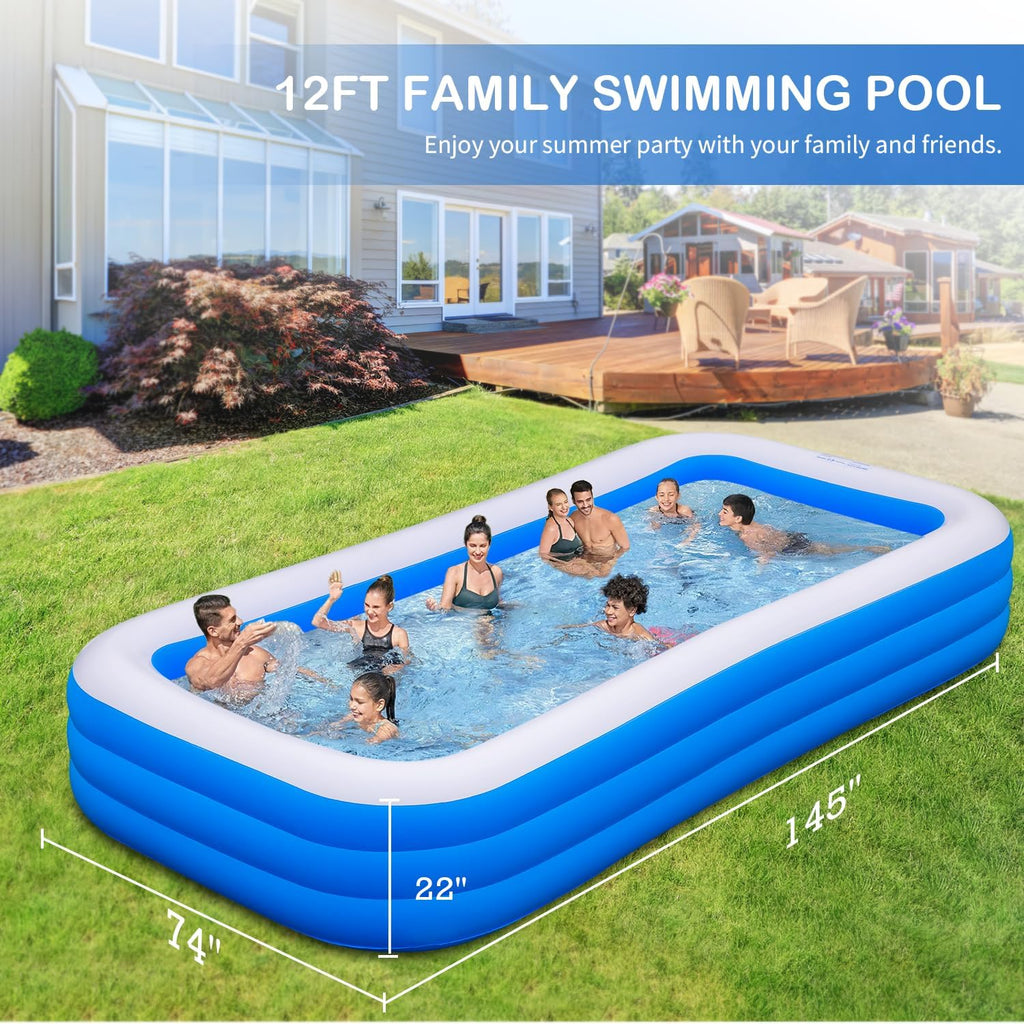 145" X 74" X 22" Inflatable Swimming Pool V7883