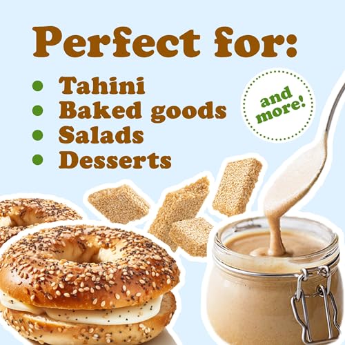 Hulled White Sesame Seeds, 1 Pound, Non-GMO, Kosher, Vegan, Unroasted, Bulk X397