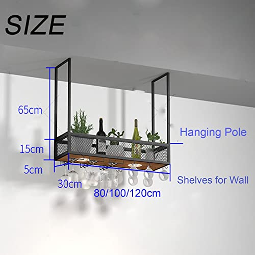 Hanging Wine Rack, 1-layer Wrought Iron Shelving N60192