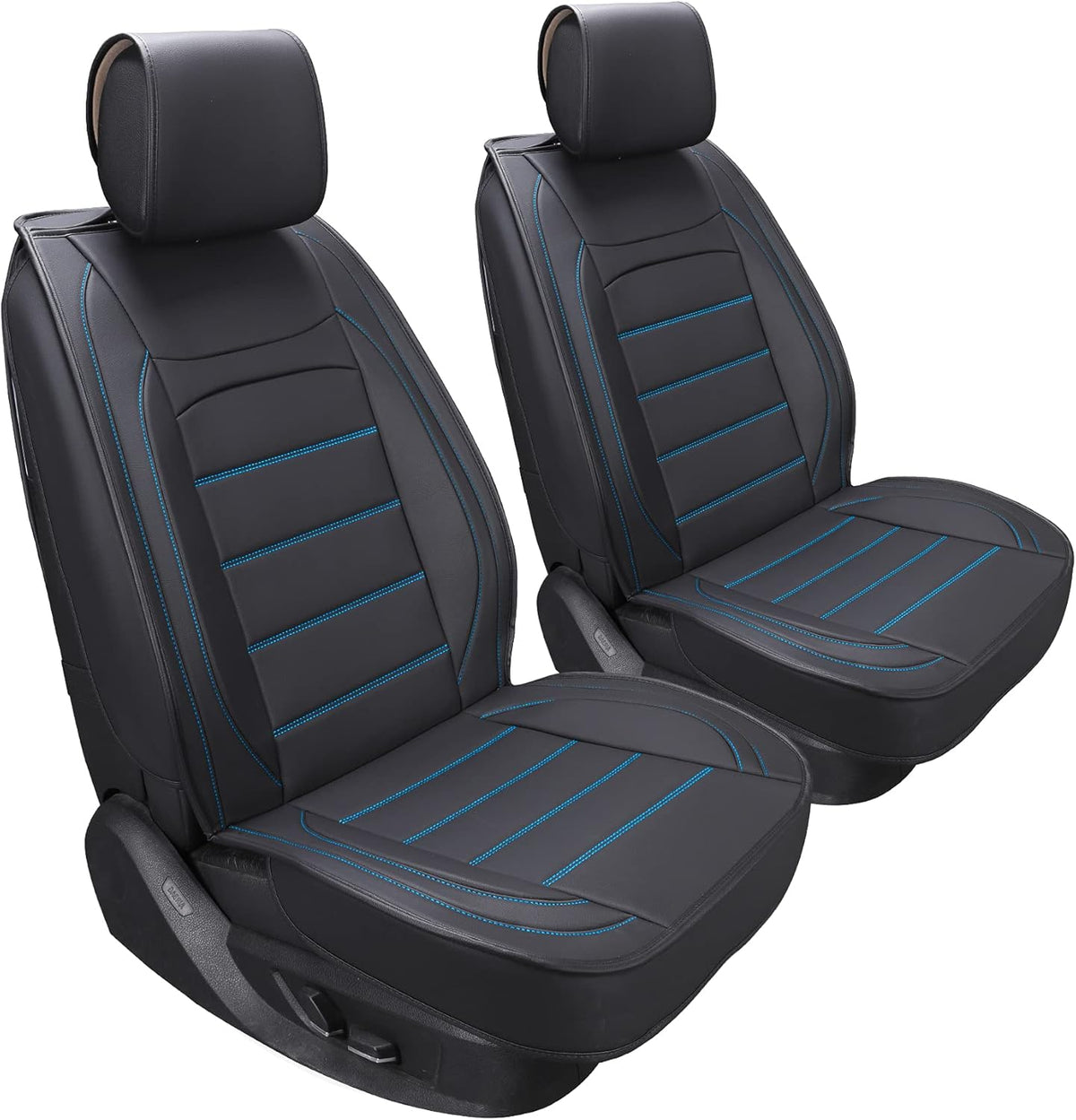 Black Leather Car Seat Covers Full Set U311999