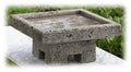 Hand Crafted Asian Temple Design Cast Stone Bird Bath K137337