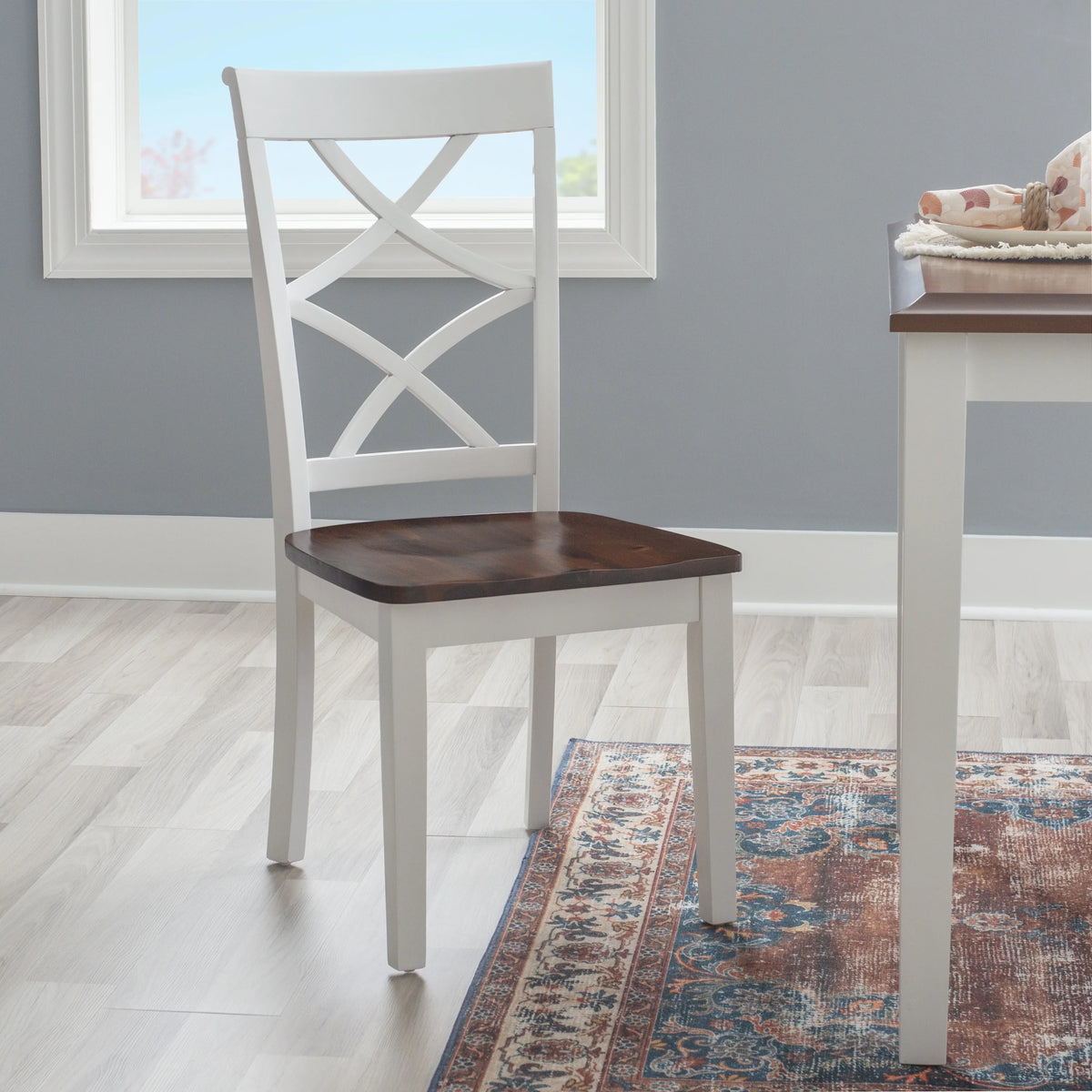 5-Piece Cherry and White Dining Set Z435