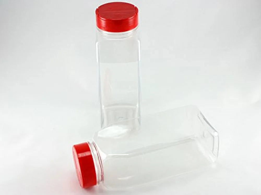 32 OZ Clear Plastic Spice Bottles Jars Containers Set of 2 with Flap Cap Shaker W4695