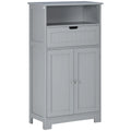 Grey Freestanding Bathroom Storage Cabinet with Drawer and Adjustable Shelf E4185