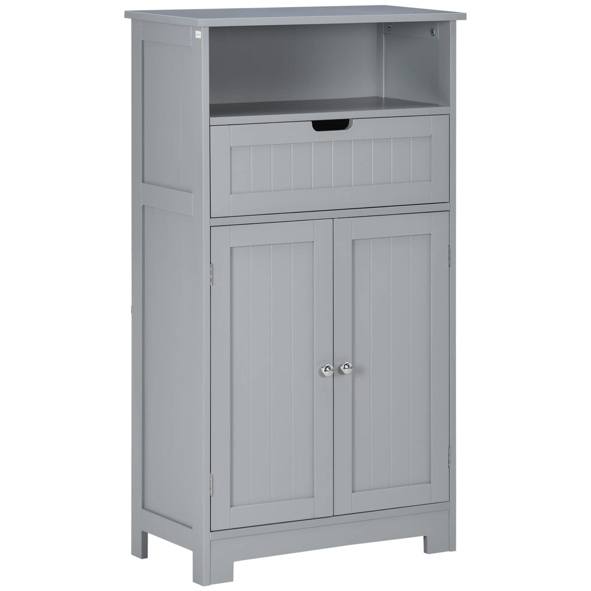 Grey Freestanding Bathroom Storage Cabinet with Drawer and Adjustable Shelf E4185