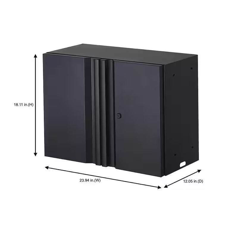 Black 24-Gauge Steel Wall Mounted Garage Cabinet E434