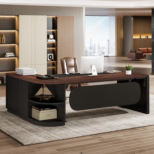 80'' L-Shaped Desk with Drawers Cabinet and Storage Shelves X415214