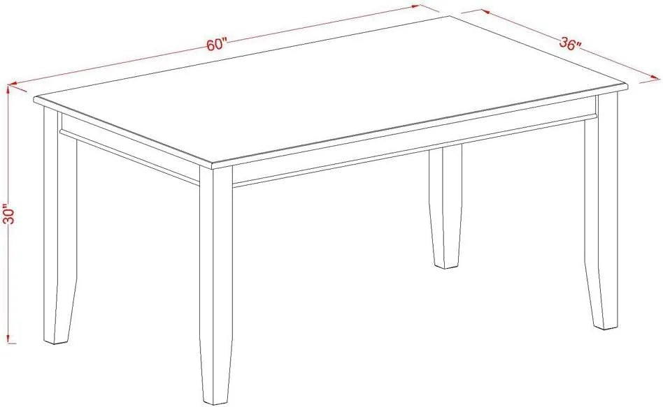 60 Inch Rectangular Dining Table M1626
