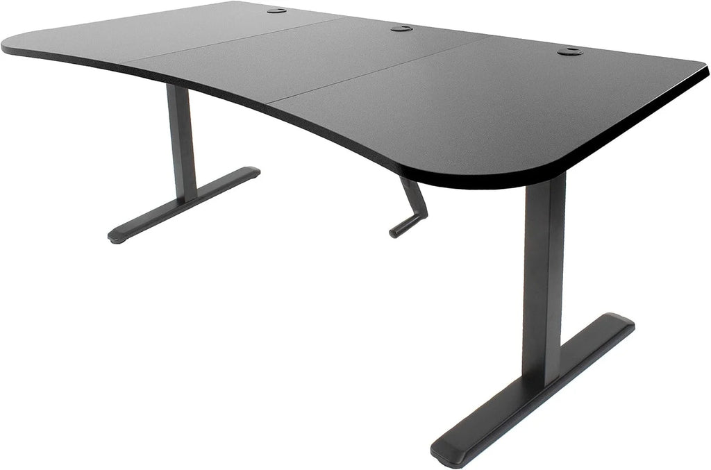 Height Adjustable 63 X 32 Inch Stand Up Desk with Black Table Top N5839