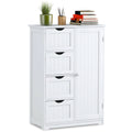 White 4 Drawer Wooden Bathroom Cabinet W9942