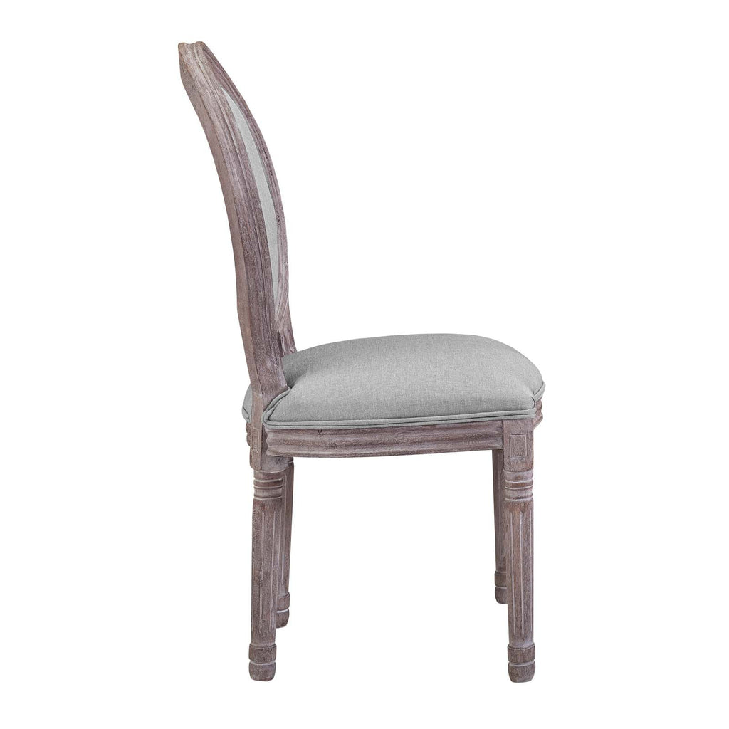 Light Grey Fabric Wood Dining Chair Set of Two N12808