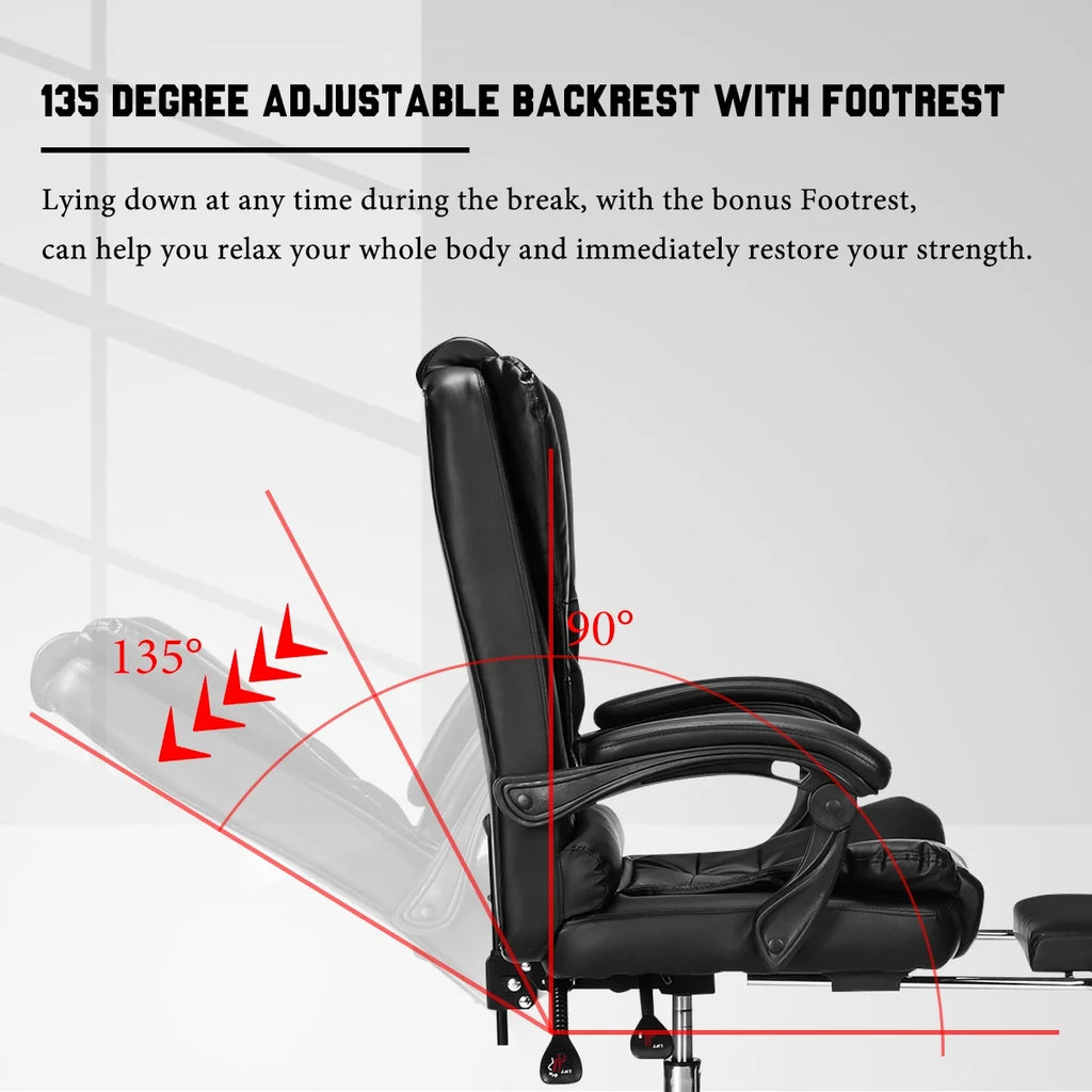 Ergonomic Faux Leather High Back Office Chair with Lumbar Support L967