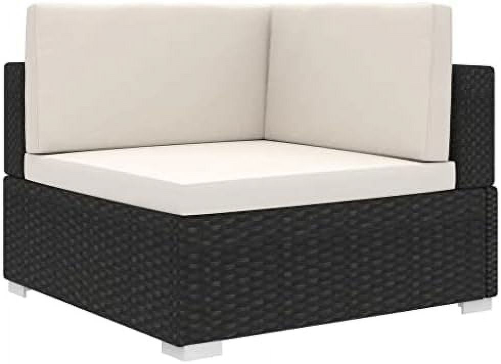 Gray Poly Rattan Sectional Corner Chair with Cushions Y897