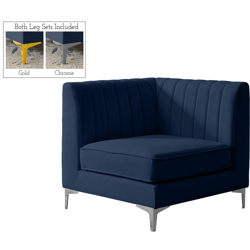 Navy Velvet Corner Chair S303911