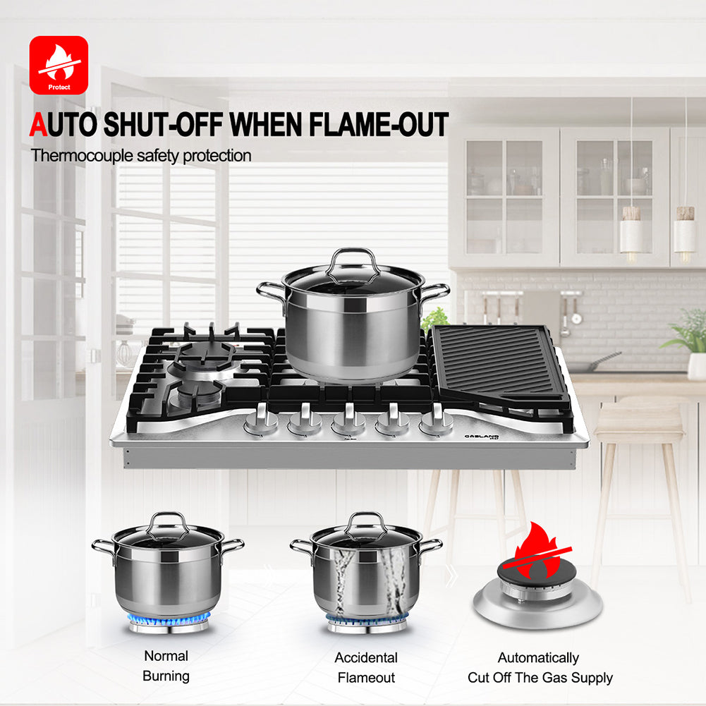 30" 5 Burners Stainless Steel Gas Cooktop R785314