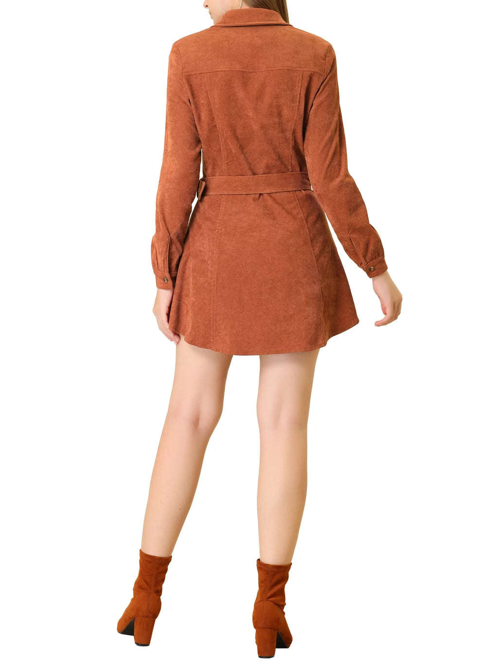 Corduroy Button Down Shirt Dress P3729