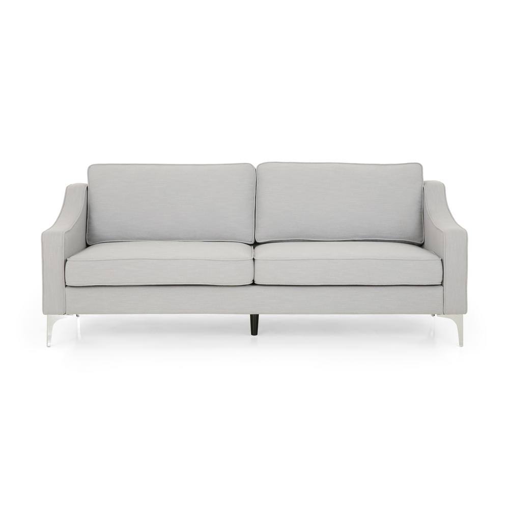 Pebble Gray and Silver Fabric Sofa T675515