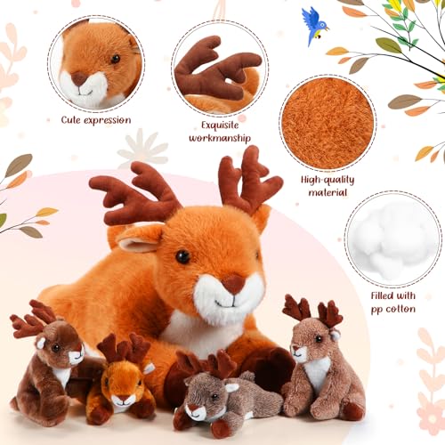 16 Inch Plush Deer Stuffed Animal Set with 4 Little Plush Z628938