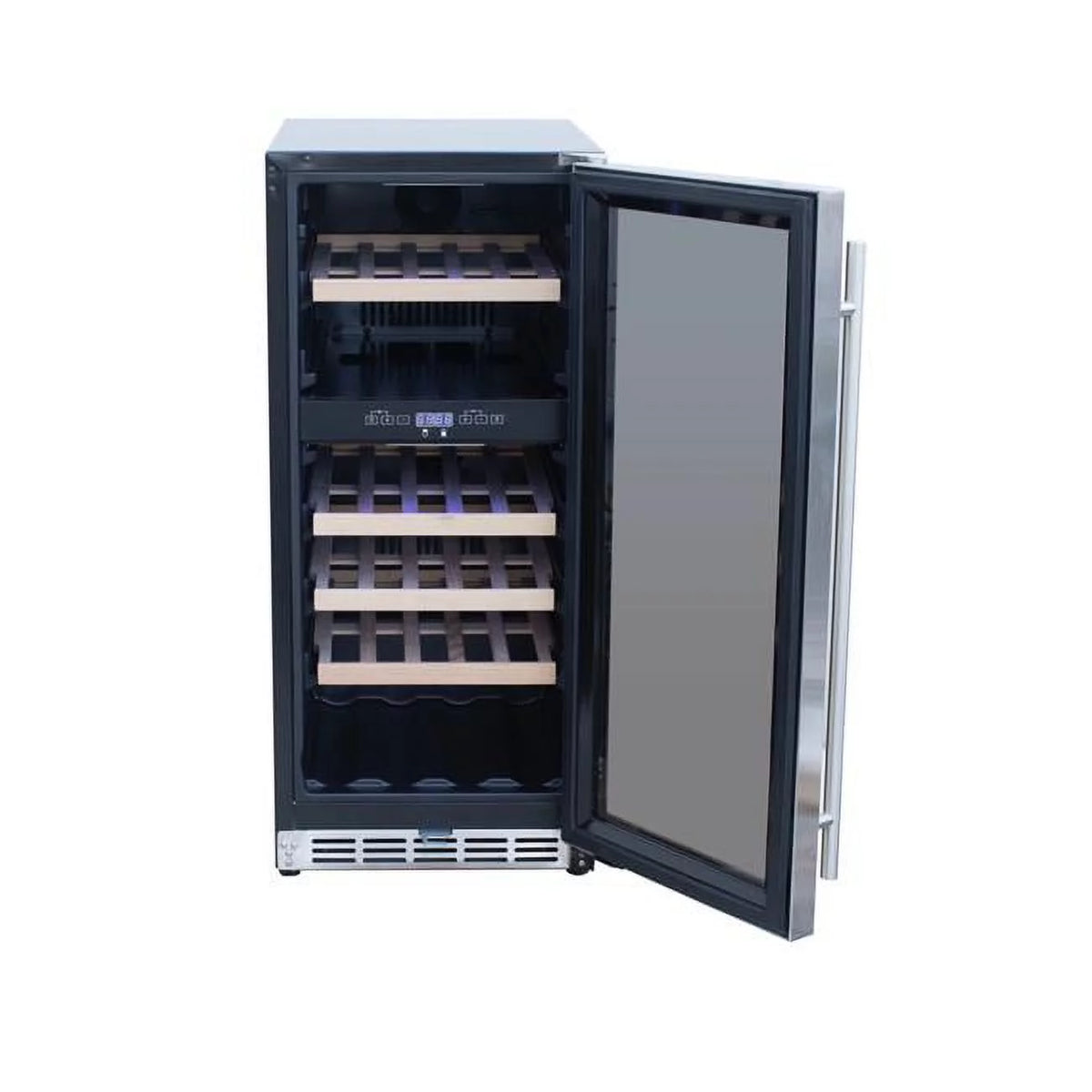 15 in. Wine Cooler Refrigerator with Glass Window Front, Stainless Steel H285