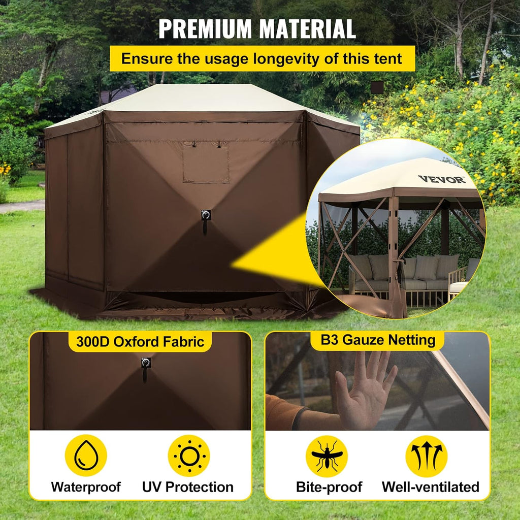 12x12 Foot Pop up Canopy Gazebo with Mesh Window and Carry Bag S17219