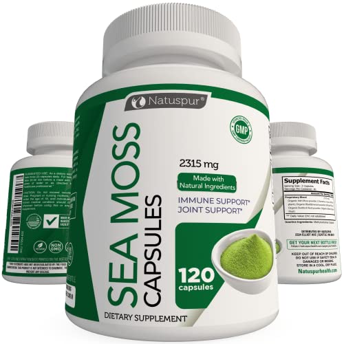 Organic Irish Sea Moss Bladderwrack and Burdock Root 120 Capsules T6106
