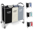 240L 3 Section Laundry Sorter with Wheels Q125093