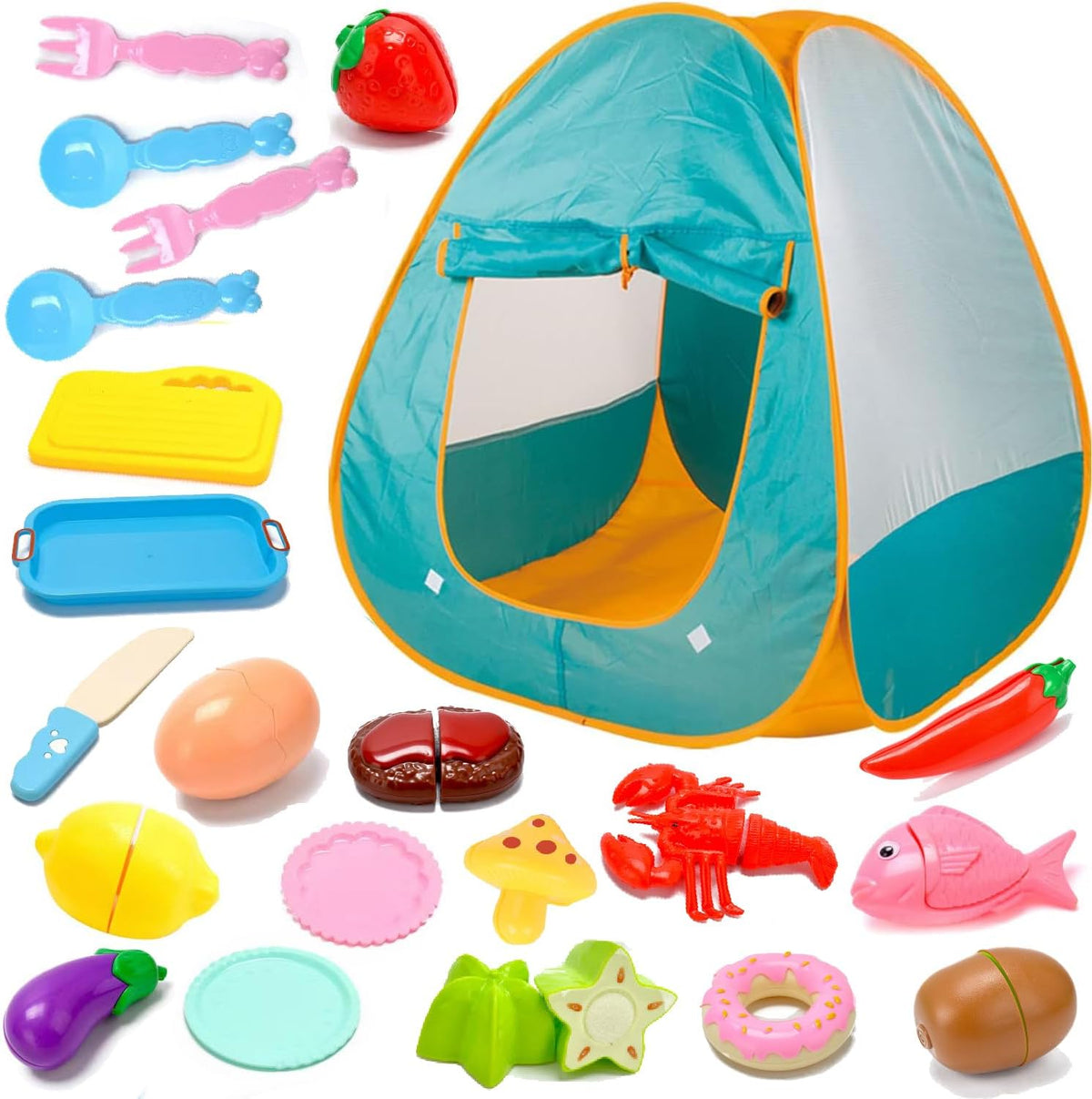 21 Pcs Pop Up Kids Play Tent Z139269