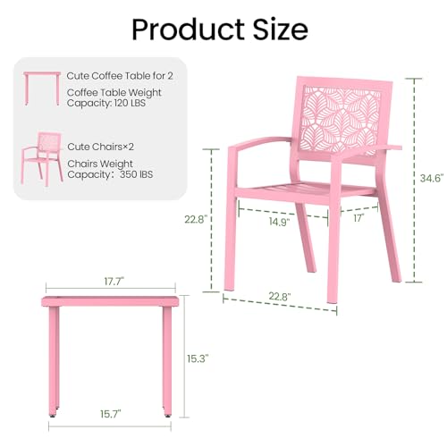 Peacock Blue Stackable Bistro Set with 2 Chairs and 1 Coffee Table Z2074