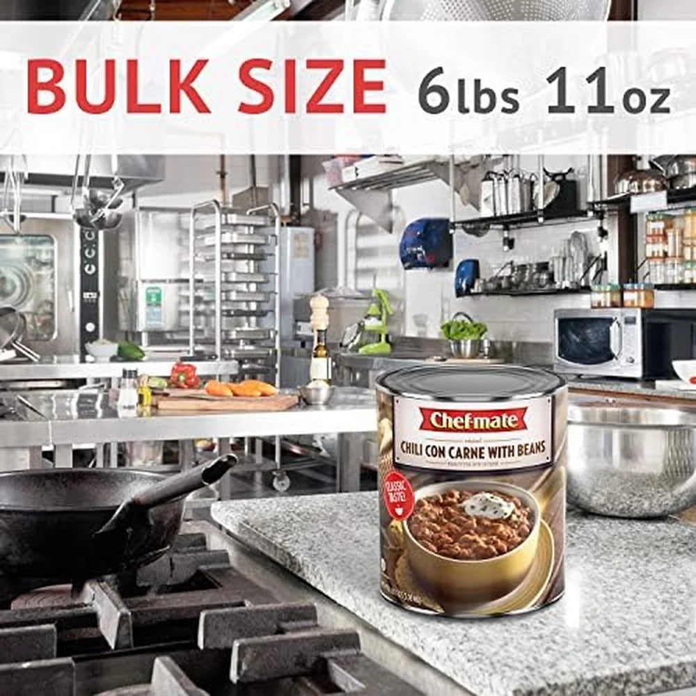 Canned Beef Chili, 6 lb 11 oz (Pack of 6) Q52649