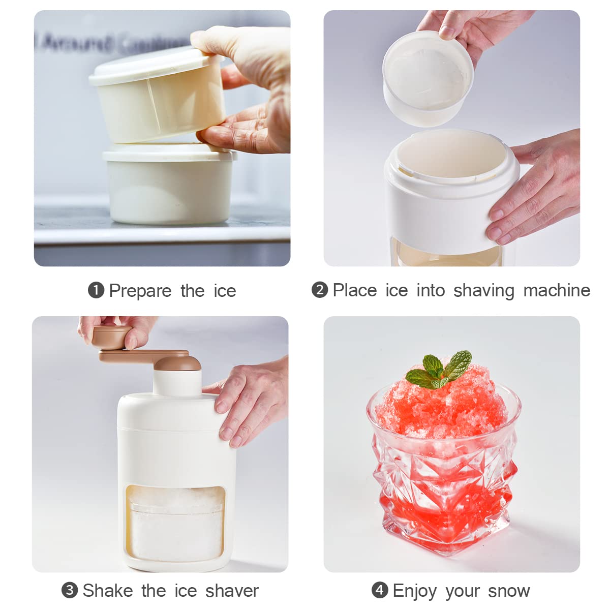 Portable Shaved Ice Machine with Cube Trays H1405