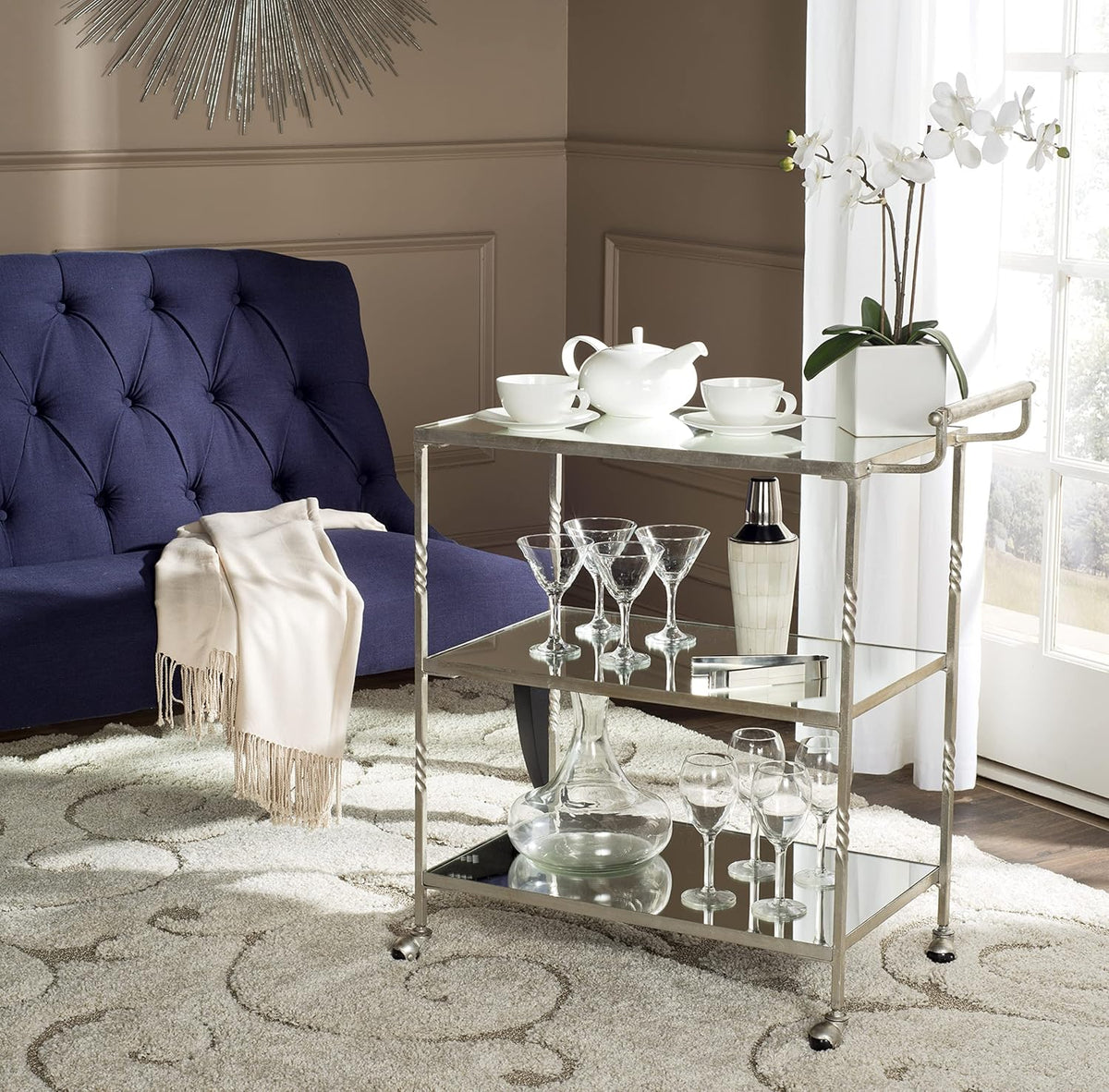 Silver Bar Cart D2286