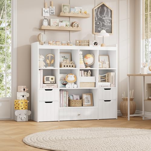 48" W Kids Toy Storage Organizer with Removable Bins and Drawers, Grey E479