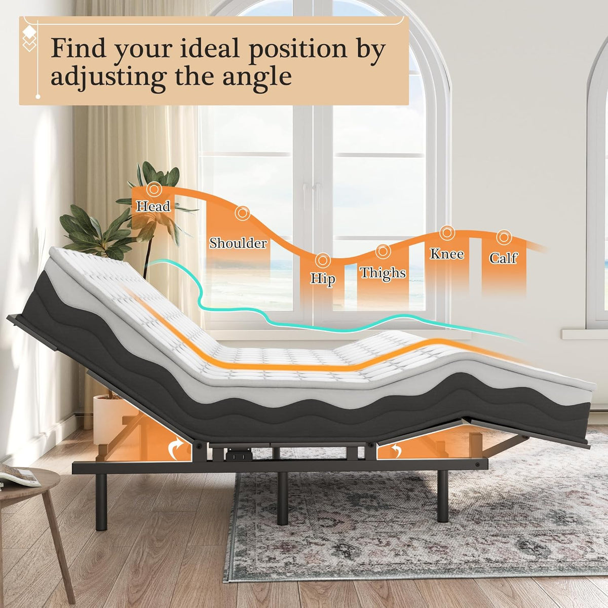 Adjustable Bed Frame with Wireless Remote and Zero Gravity Queen Size W674858